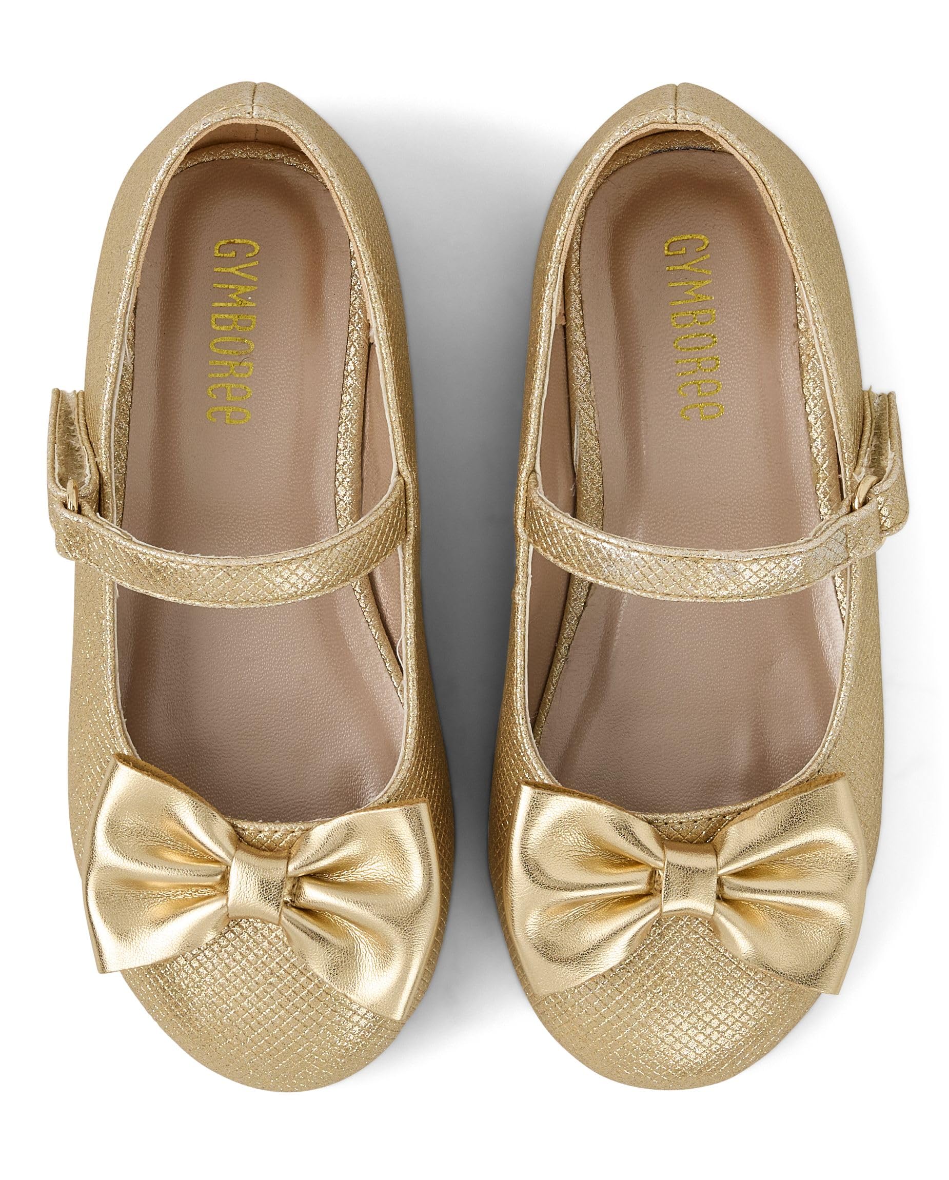 Gymboree,Girls and Toddler Dressy Ballet Flat,Royal Gold Bow,11 Image