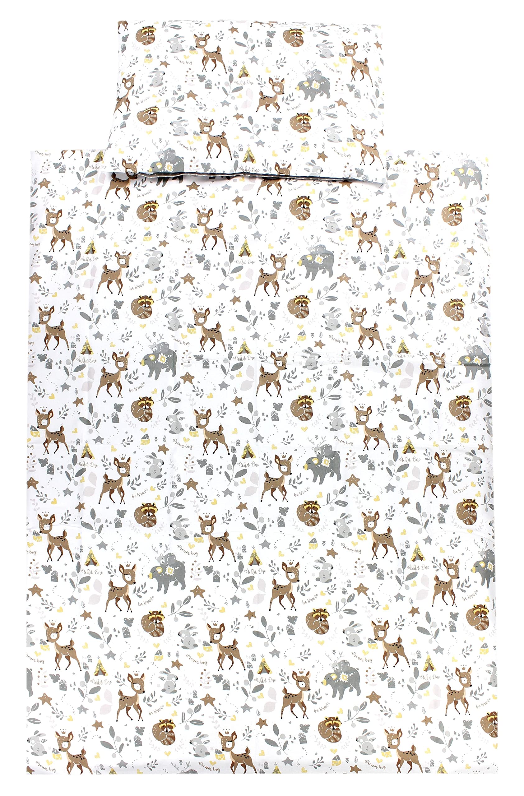 TupTam Children Bedding Set Duvet Cover Pillowcase Two-Sided, Wild Animals, 120x90 cm