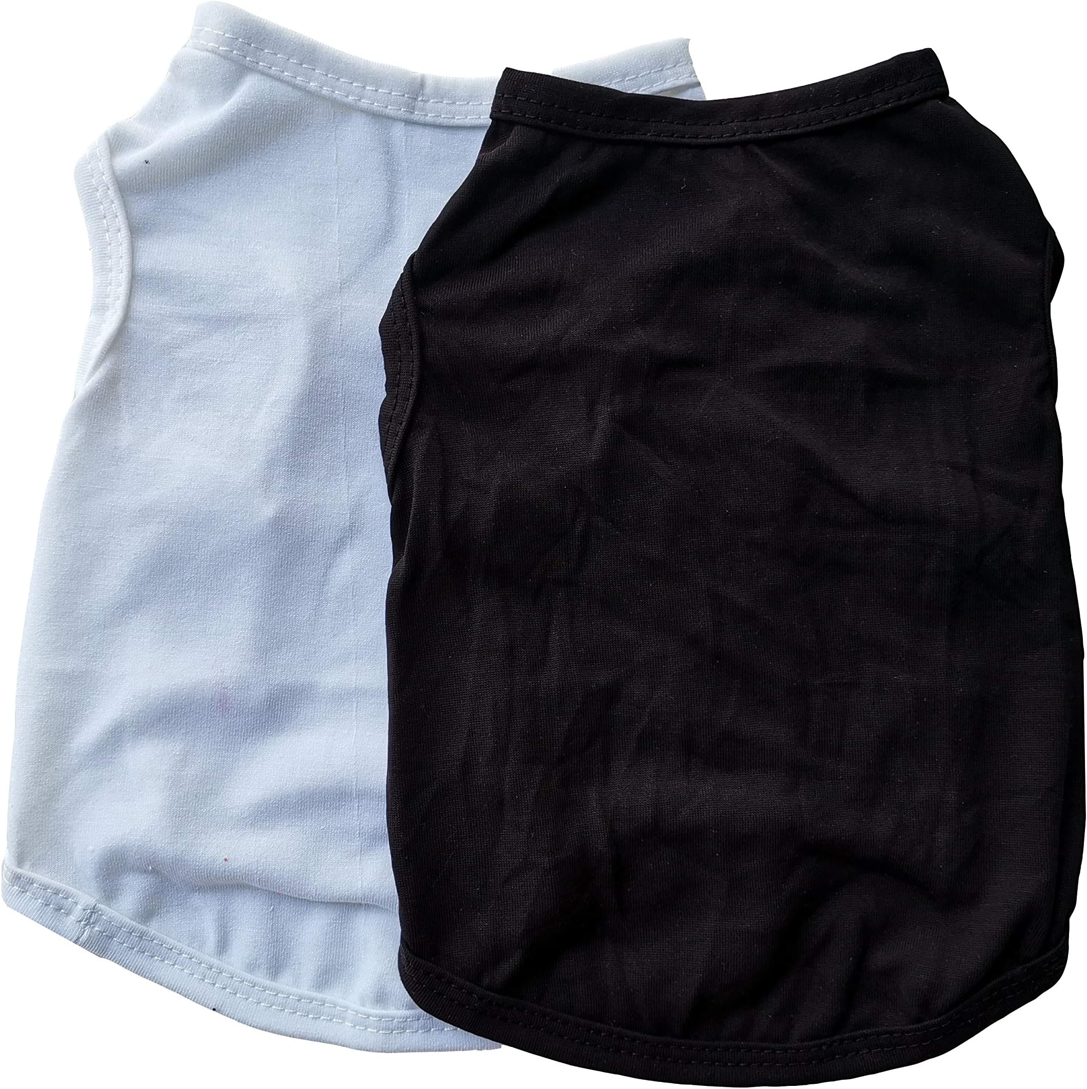Vedem Dog Shirts Dog Clothes for Small Dogs, Cat Vest Tee Shirt Costumes Pack of 2 (XS, Pack of 2-Black White)