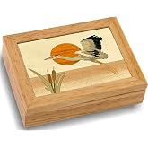 MarqART Handmade Thuya Burl Wood Jewelry Box - Unique, No Two Alike - 4x5.25x1.5 Inches - Made In USA