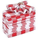 Cloth Dinner Napkin Gingham Plaid Check Fabric-18X18 Red White, Wedding Napkins, Cocktails Napkins, Fabric Napkins, Cotton Na