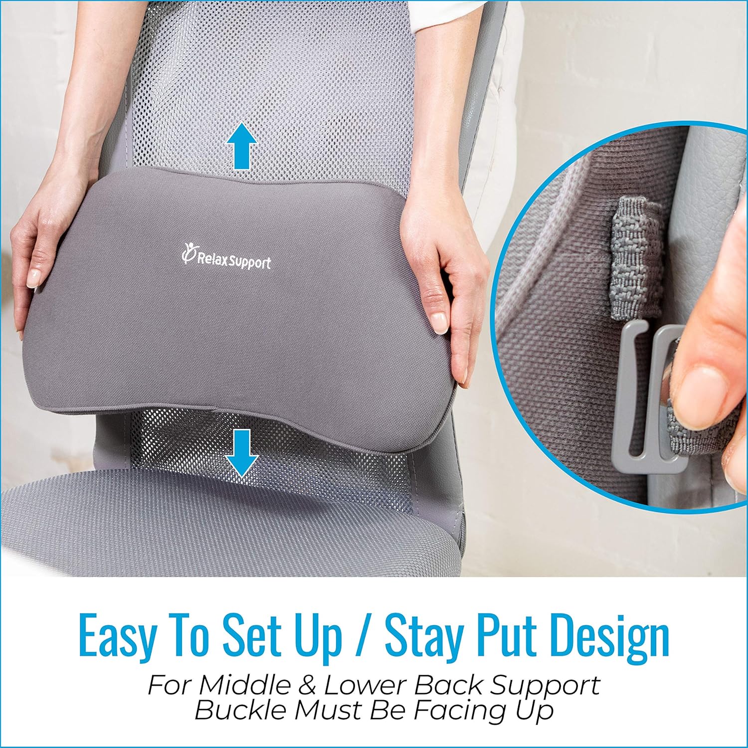 RS1 Back Support Pillow by Relax Support – Lumbar Pillow Upper and Lower Back for Chair Back Pain Uses ArcContour Special Patented Technology Has Unique Lateral Convex Shape for a Pain Free Back: Home & Kitchen