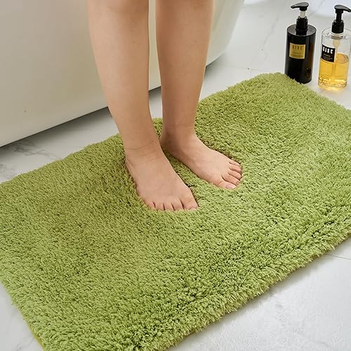 BSTHMJY1 Plush Bath Mat - Excellent Value, Ultra Soft Absorbent Bathroom Rug with Secure Grip, Easy Hand or Foot Wash (3 Sizes & 4 Colors)