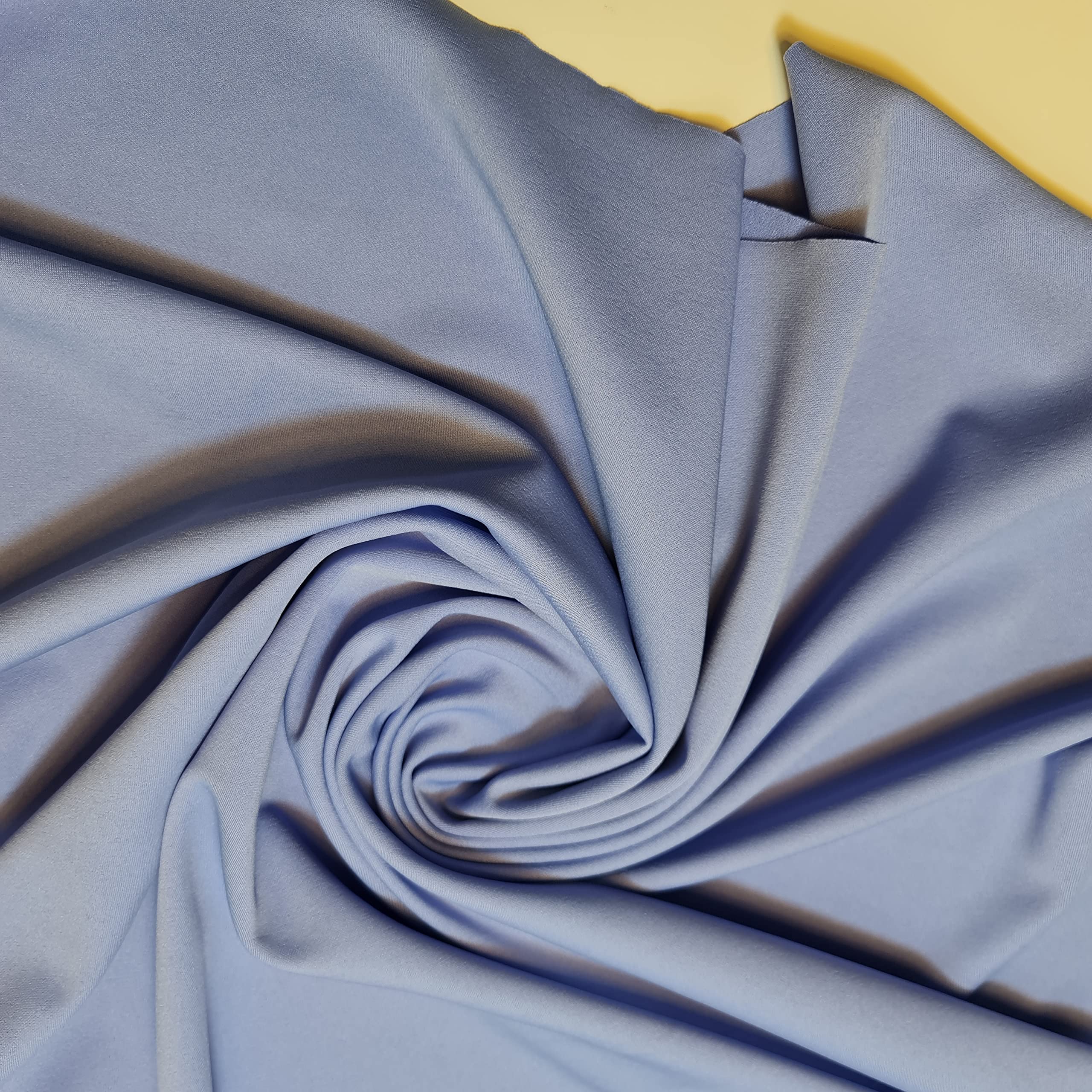 Scuba Crepe Breathable Superior Quality Stretch Wet Suit Dress Fabric 140cm Wide (1 Meter, New Blue)