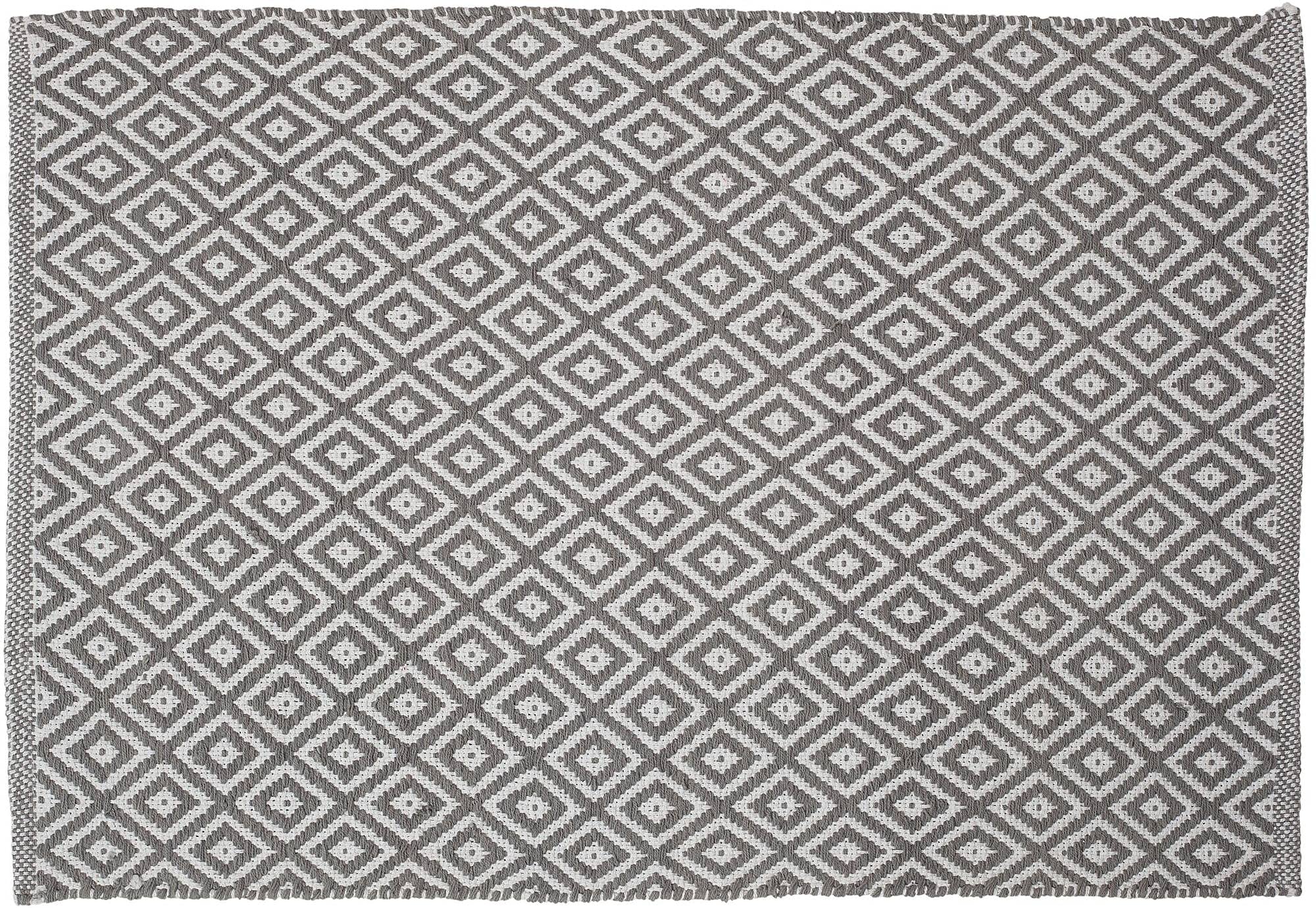Sealskin Trellis Bath Mat, Cotton, Grey, 60 x 0.5 x 90 cm