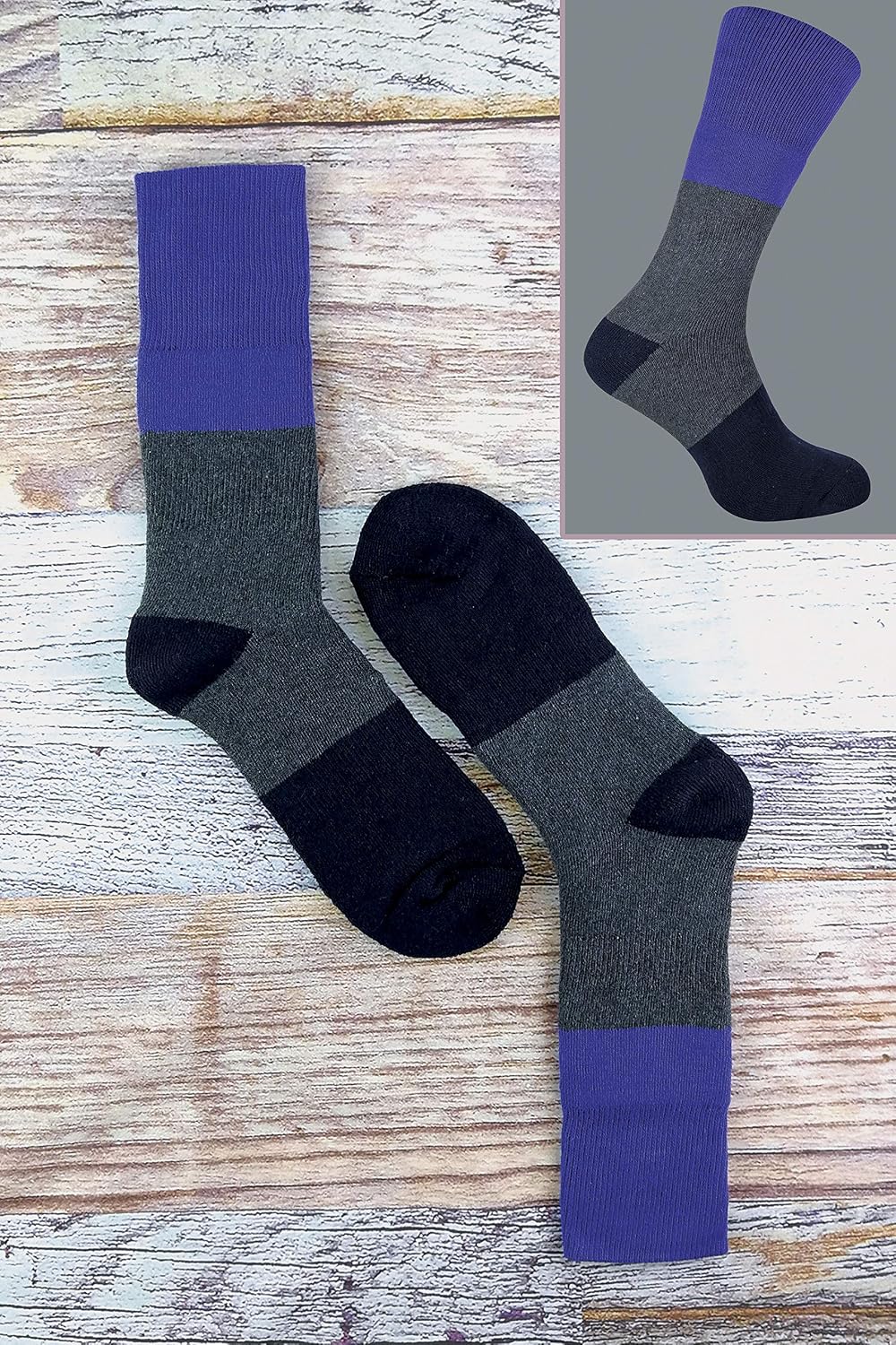 PENINSULA - 3 Pack Mens Cushioned Liner Double Layer Anti Blister Hiking Walking Socks (6-11 UK, Black/Grey Assorted) - Image 5