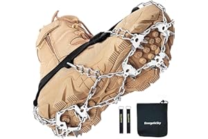 EnergeticSky Ice Cleats Spikes Crampons and Tread for Snow & Ice,The Only Innovative Design on Amazon,Attaches Over Shoes/Boots for Everyday Safety in Winter,Outdoor,Slippery Terrain.