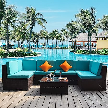 Amazon Com Glchq Outdoor Patio Furniture Set Pe Rattan Sectional