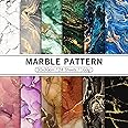 Whaline 24Pcs Marble Pattern Paper Pack 30x30cm Colorful Marble Scrapbook Specialty Paper Double-Sided Patterned Paper Collection Folded Flat for DIY Background Card Making Photo Album Decor