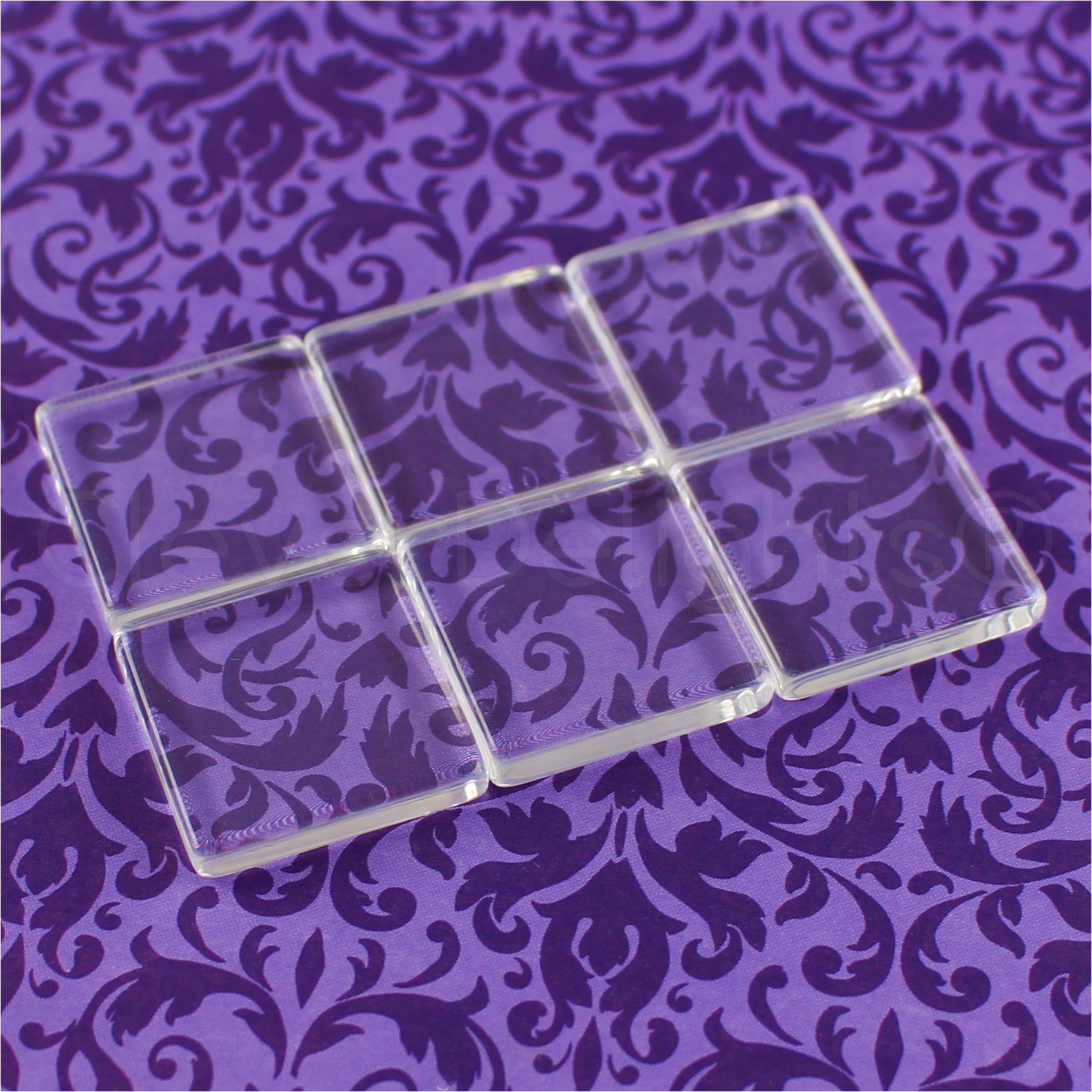 100 CleverDelights Square Glass Tiles 1 Inch Clear Tiles Glass