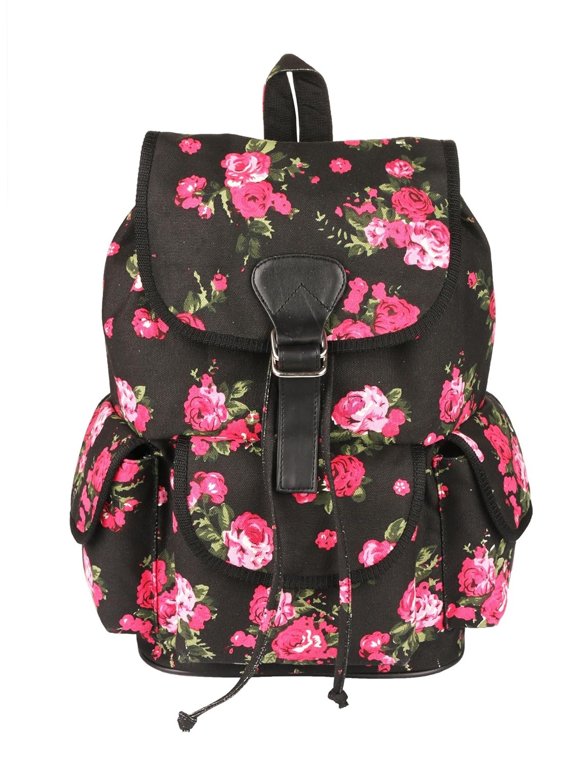 crafts my dream women's canvas multicolour backpack handbags - rose print_cmd184