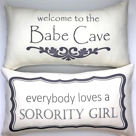 Amazon Com Sorority Girl Babe Cave Ivory Pillow Dorm Pillow