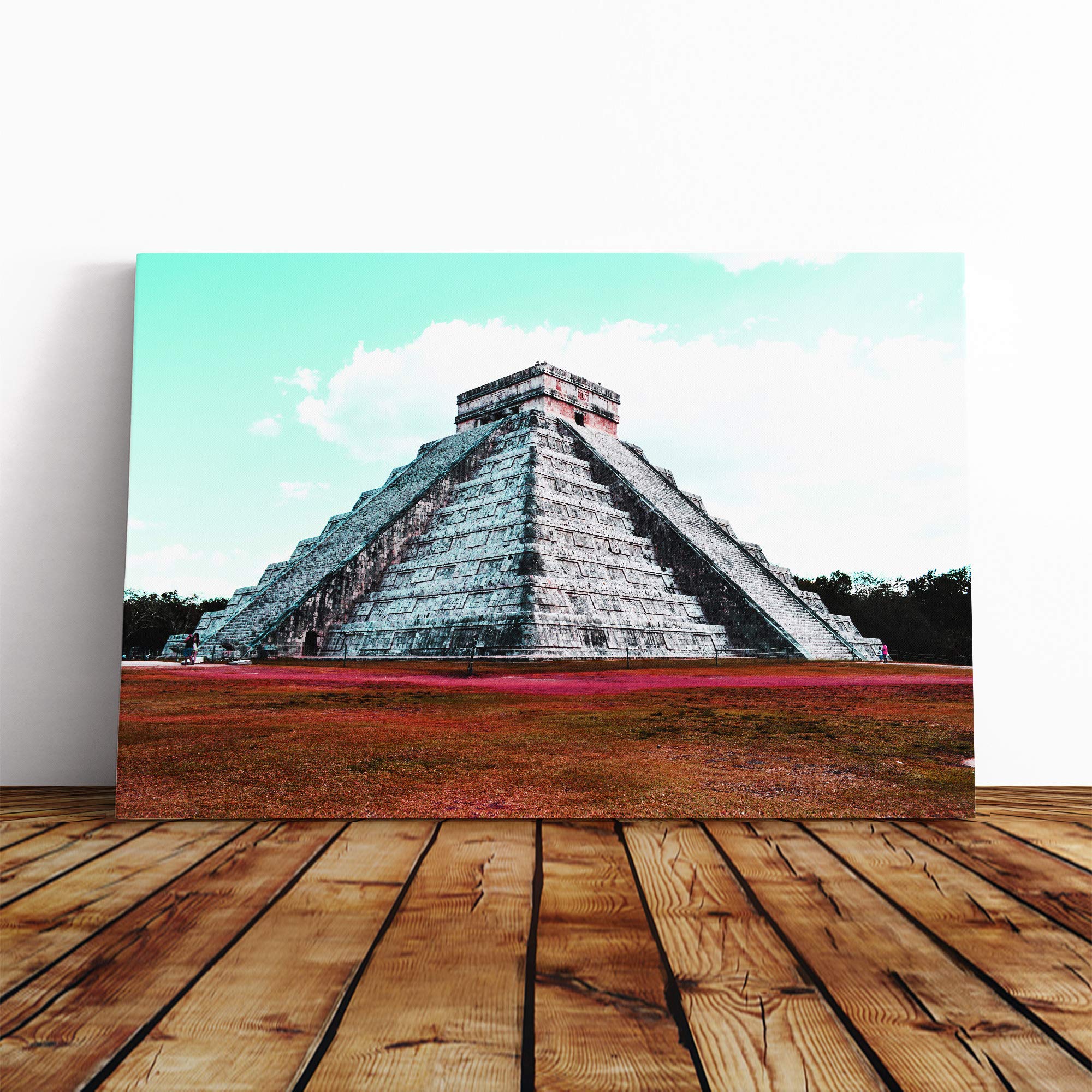 Chichen Itza Mexico Canvas Print | Gallery Wrapped 30mm Frame Wall Art | 20x14 inches | Ready to Hang | Modern Picture | Living Room Bedroom Lounge Office