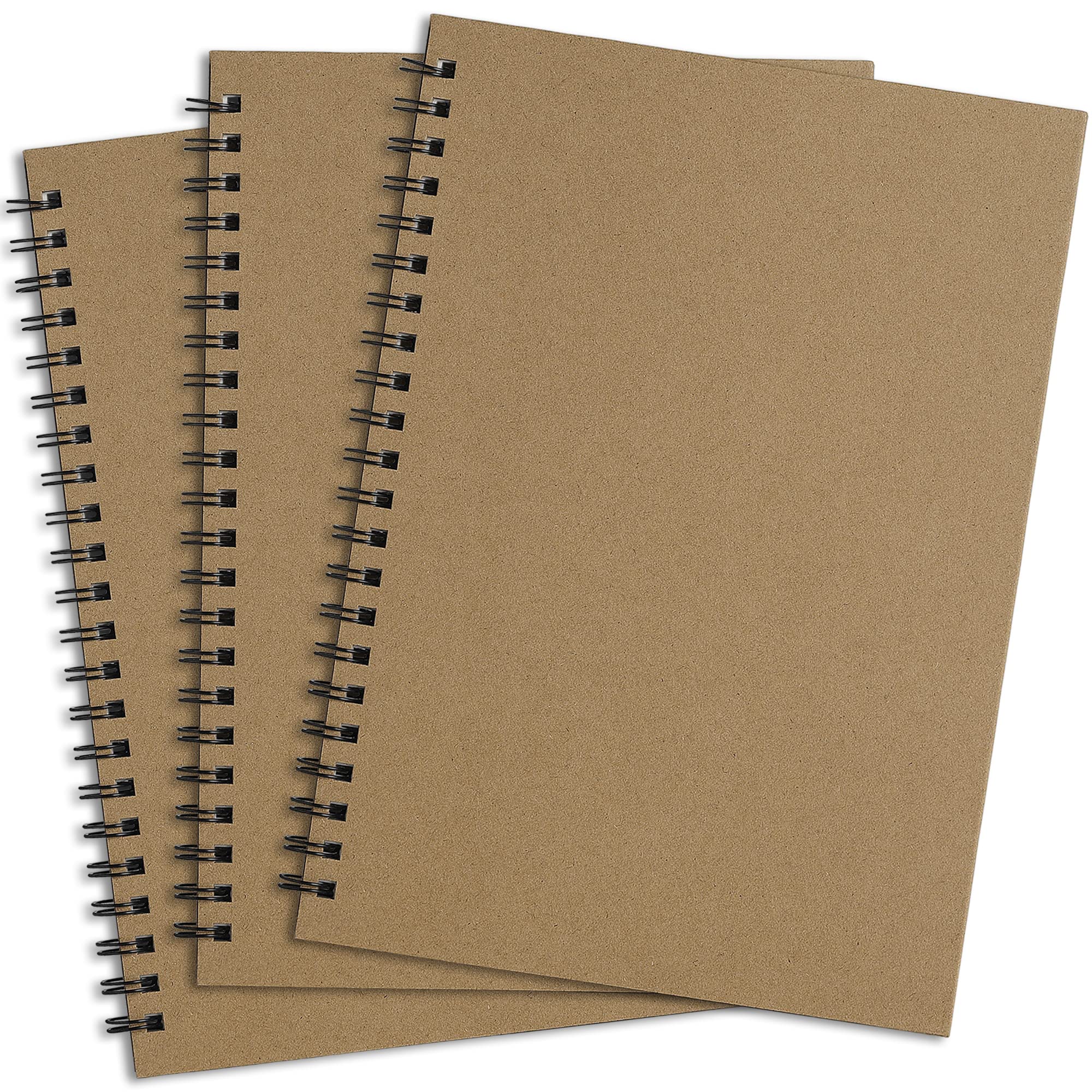 A4 Sketch Books 3 Pack, 180 Pages/90 Sheets Recycled Spiral Notebook Cartridge Paper Drawing Pads White Artist Paper Hard Cover 160gsm DS02A403