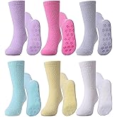 MQELONG Kids Non Slip Fuzzy Socks Girls with Grips Slipper Socks Cozy Fluffy Winter Warm Crew Gift Socks 6 Pack