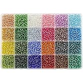 KERGAEN 4mm Silver Lined Glass Seed Beads Kit - 3960pcs with Storage Box, 24 Vibrant Colors (165pcs/Color), Ideal for Jewelry Making, Bracelets & DIY Crafts