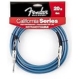 Fender California Series Instrument Cable for electric guitar, bass guitar, electric mandolin, pro audio - Daphne Blue - 20'
