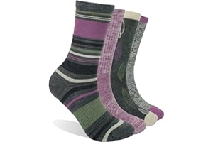 EnerWear 4/6 Pack Women's Merino Wool Outdoor Hiking Trail Crew Sock