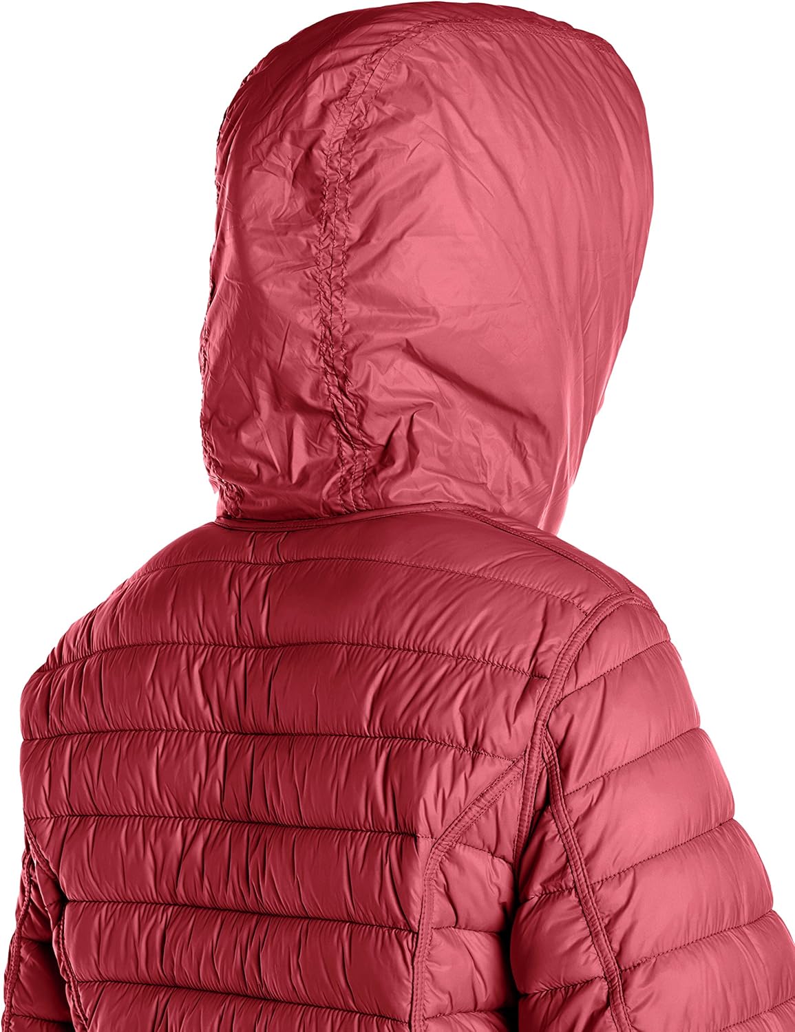 Halifax Traders Women's Plus Size Hooded Reversible Packable Faux Down