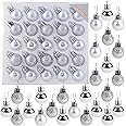 Christmas Concepts® Pack of 25-25mm Mini Christmas Tree Baubles - Shiny, Matte & Glitter Decorated Ornaments (Silver)