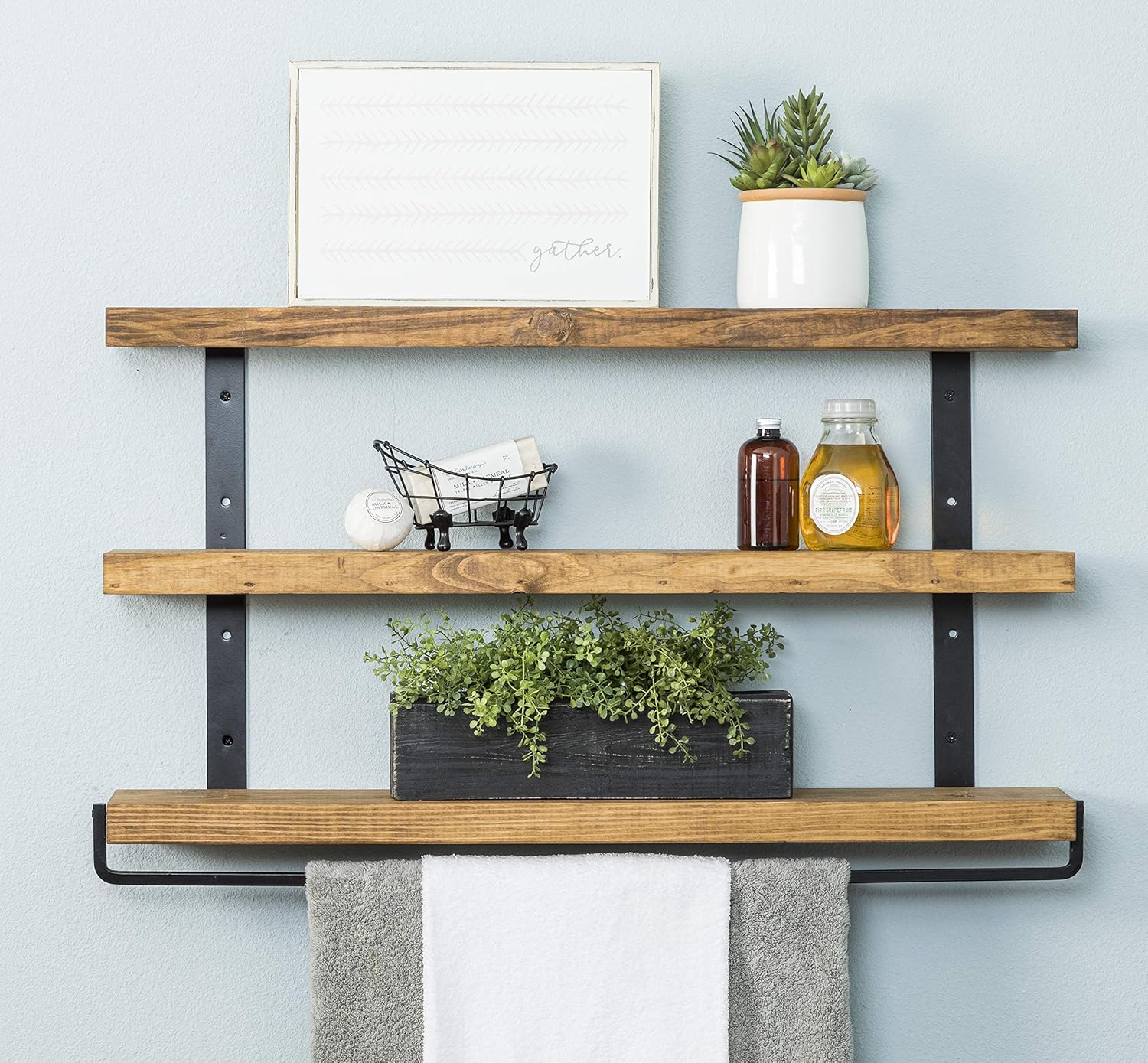 Del Hutson Designs Industrial 3Tier Floating Shelf with