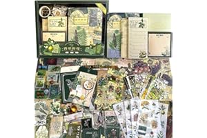 Kit de fournitures de scrapbooking, kit de scrapbooking vintage botanique esthétique avec journal intime, carnet à grille A6,