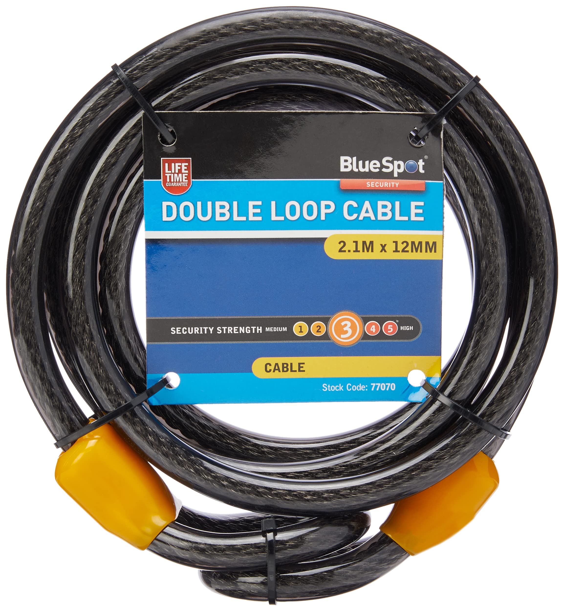 BlueSpot 77070 2.1 m x 12 mm Double Loop Cable - Black