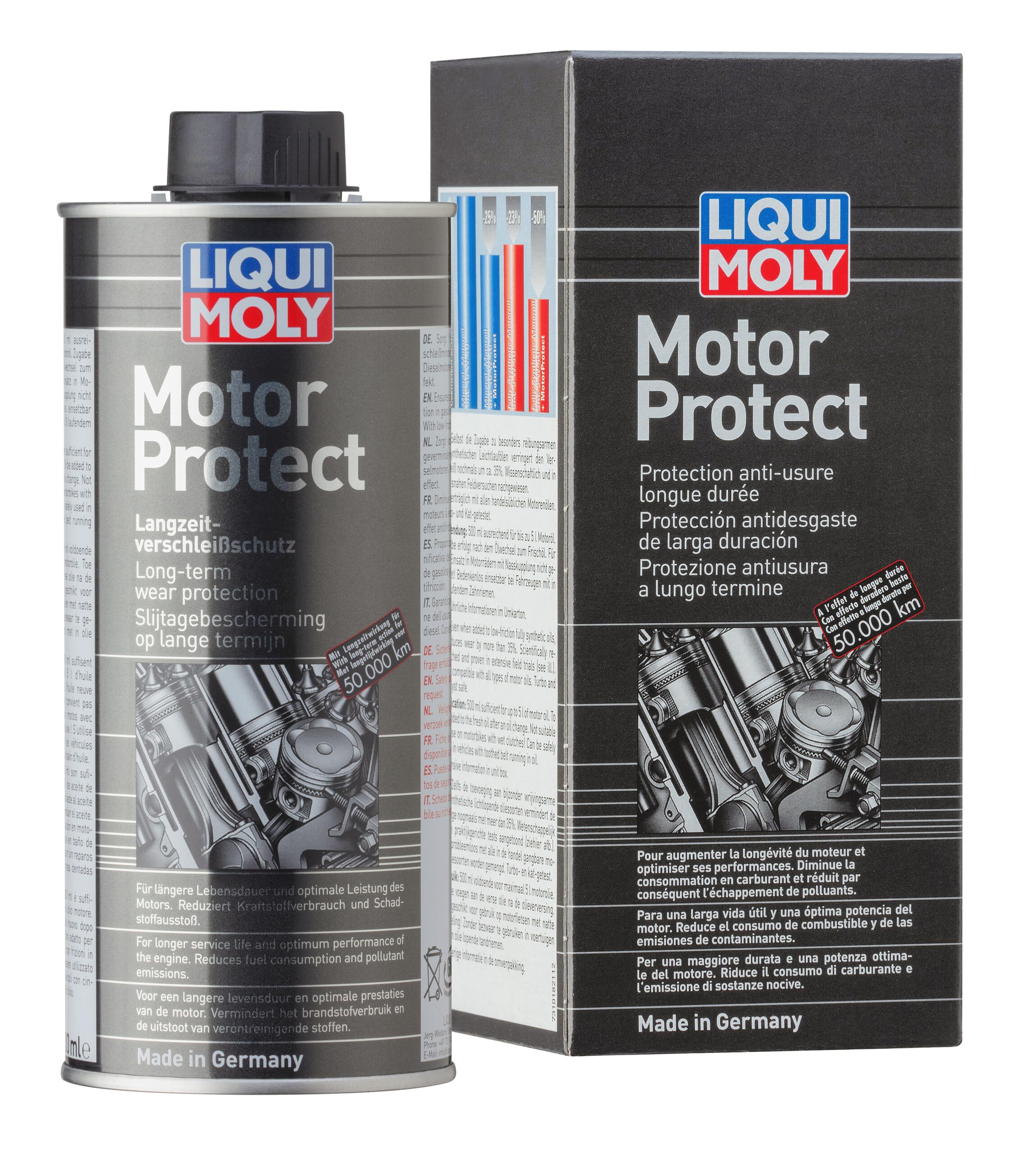 LIQUI MOLY Motor Protect | 500 ml | Oil additive | SKU: 1018, Black