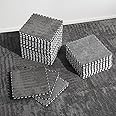 ZENOWICK 36 Pcs Interlocking Carpet Playmat Shaggy with 36 Edgings 8 Rug Tapes, Protective Soft Foam Carpet Mats for Floor Kids Room 11.8 x 11.8 Inch, Grey