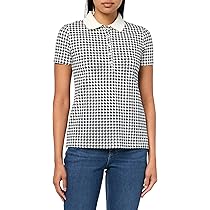 売れ筋商品|||トミー ヒルフィガー カットソー トップス レディース Women's Dot-Stripe Polo Shirt Sky Captain/ Ivory Tommy Hilfiger, Womens Five Button Dot Polo, Bright White