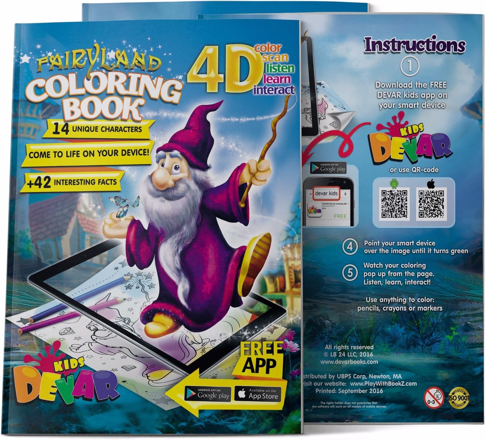 Devar 4D Augmented Reality Come to Life Coloring Books Fairyland