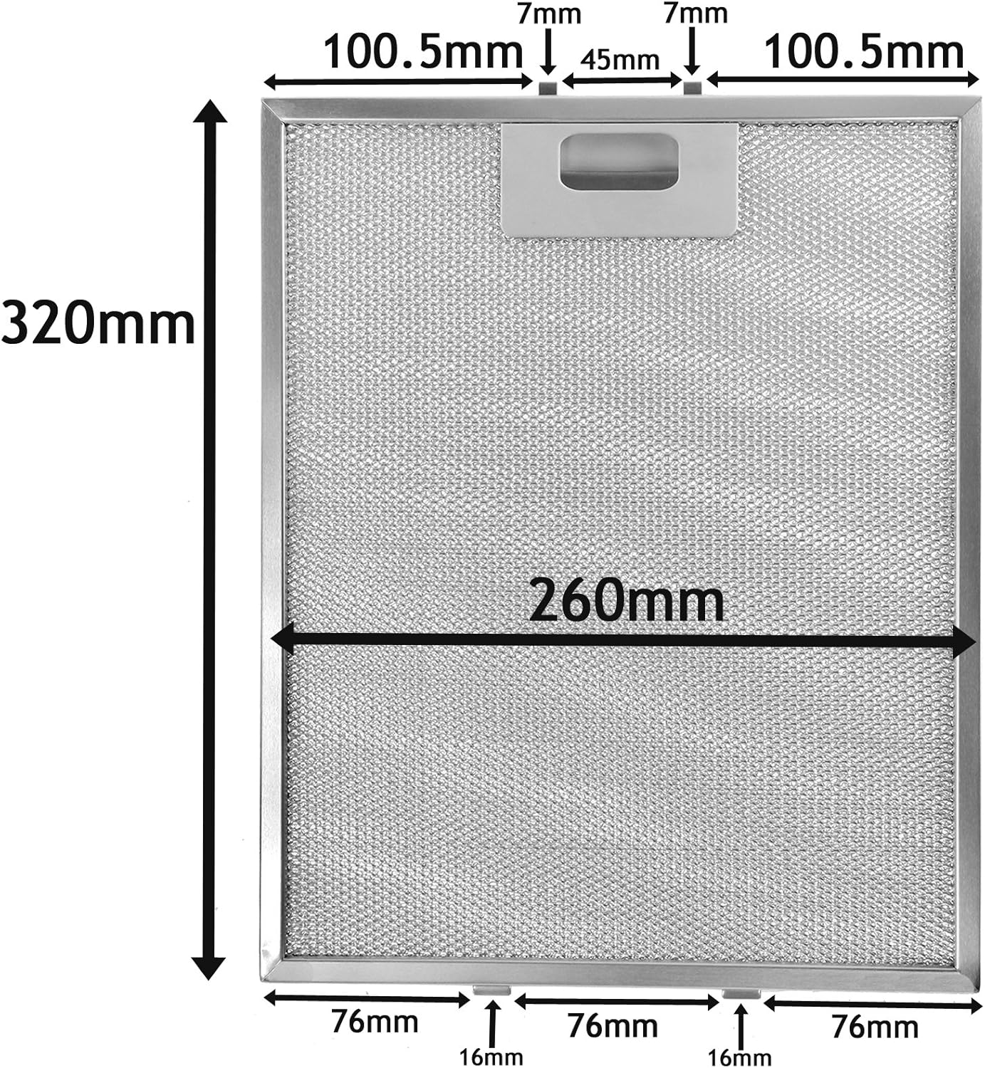 SPARES2GO Metal Mesh Filter for Tecnik Cooker Hood/Extractor Fan Vent