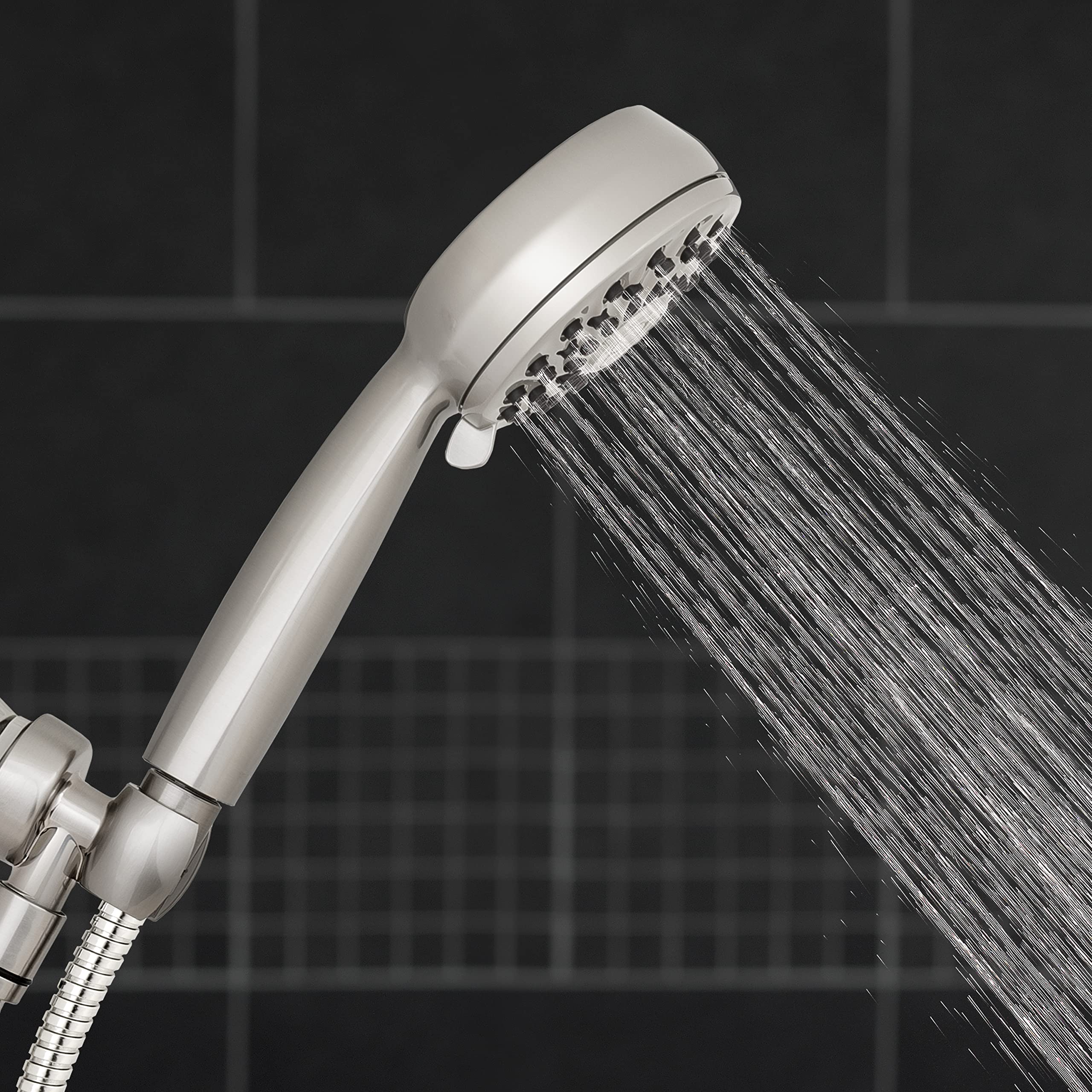 Waterpik High Pressure Hand Held Shower Head With Hose, PowerPulse Massage 7-Mode, Brushed Nickel XPB-769ME