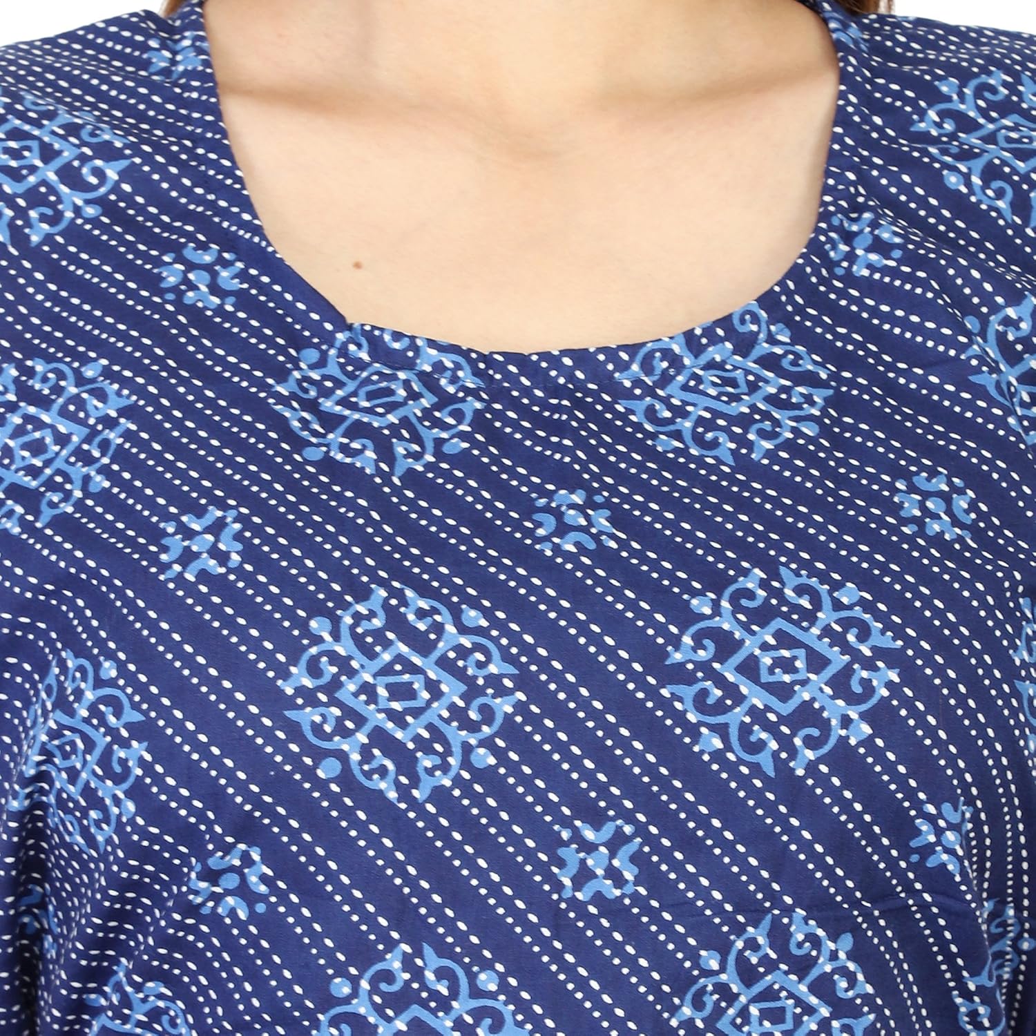 the blue elephant women's cotton maxi dress (gd-001p, blue)