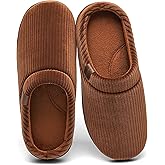 Men's Two-Tone Slippers with Arch Support Slip-On Warm House Shoes Cozy Memory Foam Indoor/Outdoor Breathable Slipper