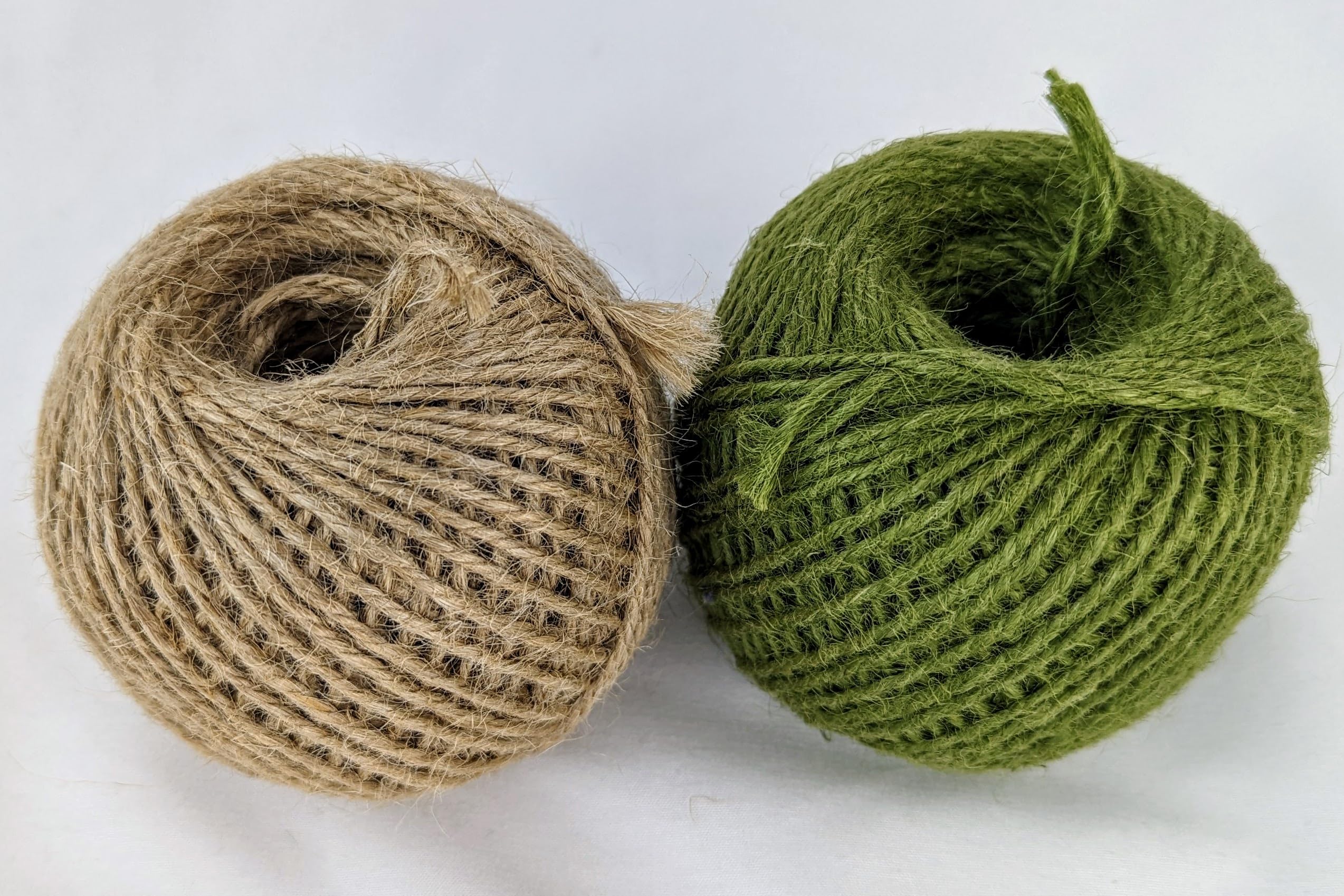 Natural Jute Twine - Strong, Durable, Biodegradable Garden Twine for Gardening, Floristry, and Bundling - Made from 100% Natural Jute - Affordable (Green Jute & Natural Jute - (Brown), 2 Balls)