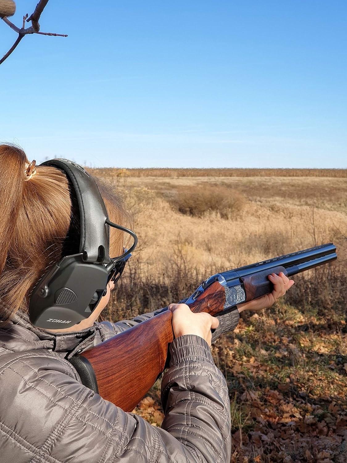 ZOHAN EM054 Electronic Shooting Ear Protection Muffs, Sound Amplification Noise Reduction Shooting Earmuffs for Gun Range, Ideal for Hunting and Shooting - Army Green: Clothing