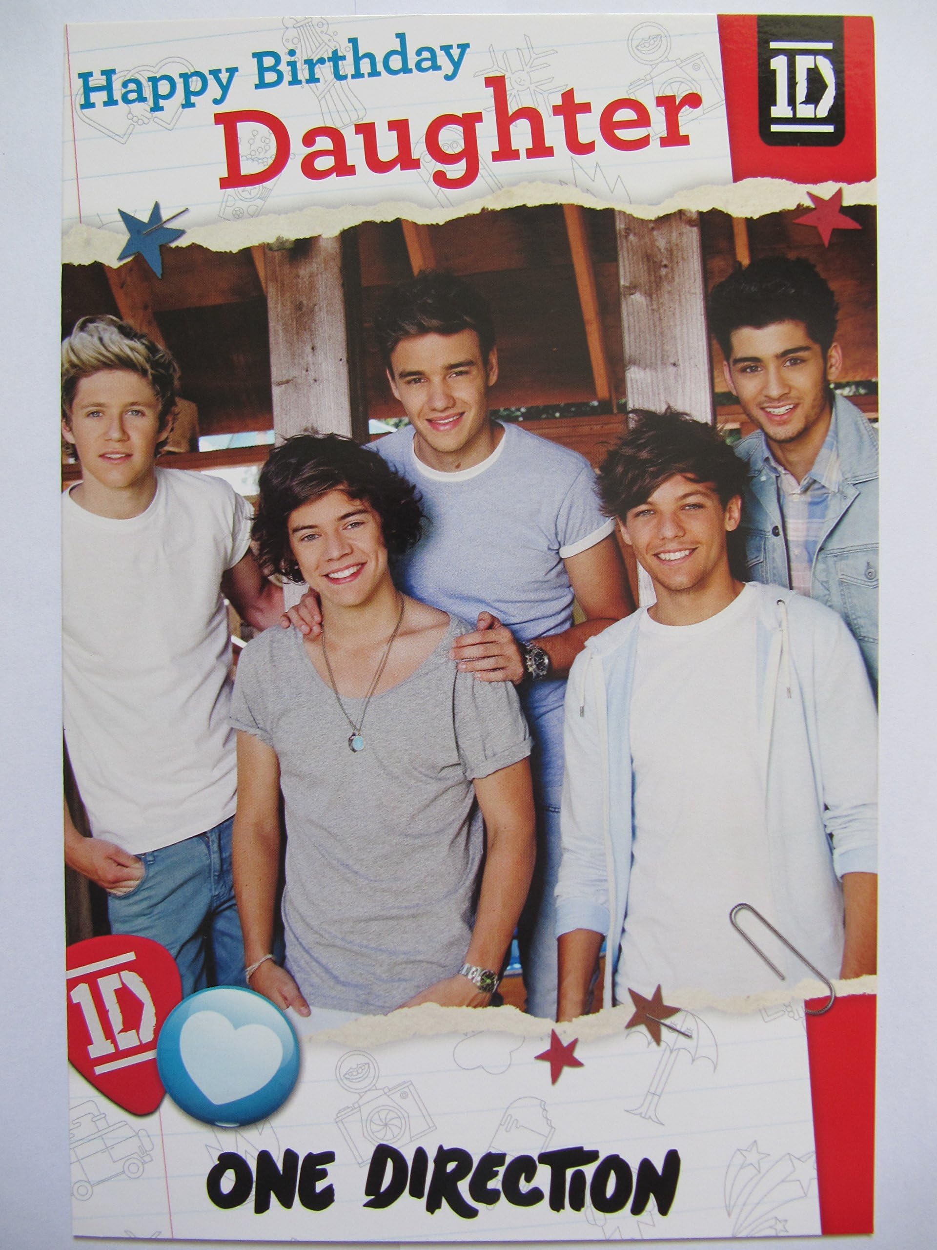 WONDERFUL COLOURFUL THE SENSATION ONE DIRECTION HAPPY BIRTHDAY DAUGHTER BIRTHDAY GREETING CARD