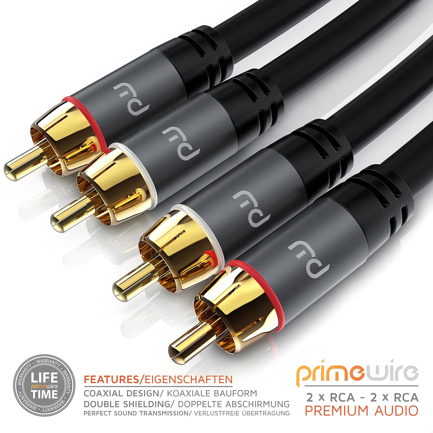 Câbles RCA Série HQ Premium 2,0m RCA Coaxial Audio Câble/Cinch Câble