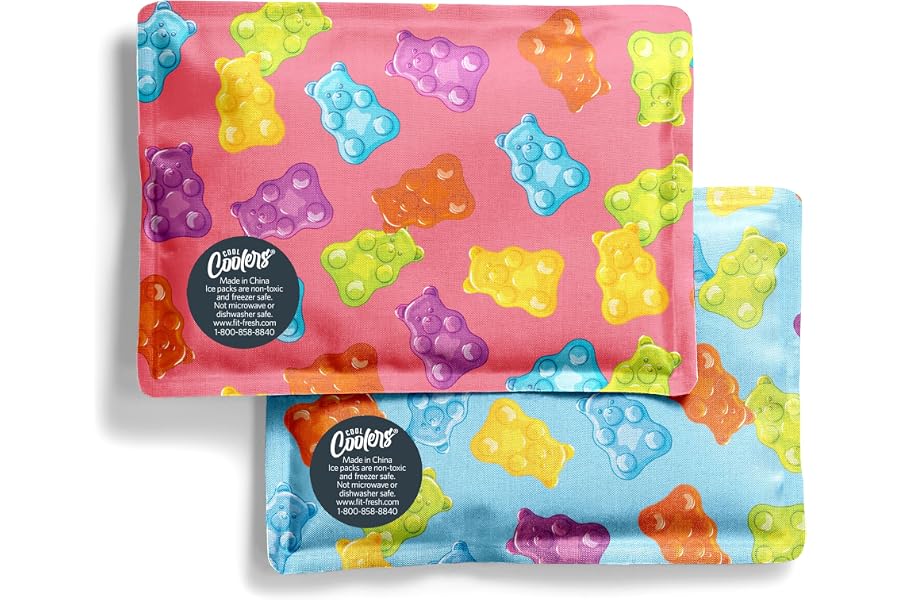 Fit & Fresh Cool Coolers Soft Ice Packs for Lunch Bags & Coolers, 2pk | Long-Lasting, Reusable Ice Packs, Flexible, BPA-Free,
