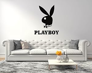 Playboy Bunny Logo - Wall Decal for Home Living Room or Bedroom Decoration Active (Wide 20"x24" Height Inches)