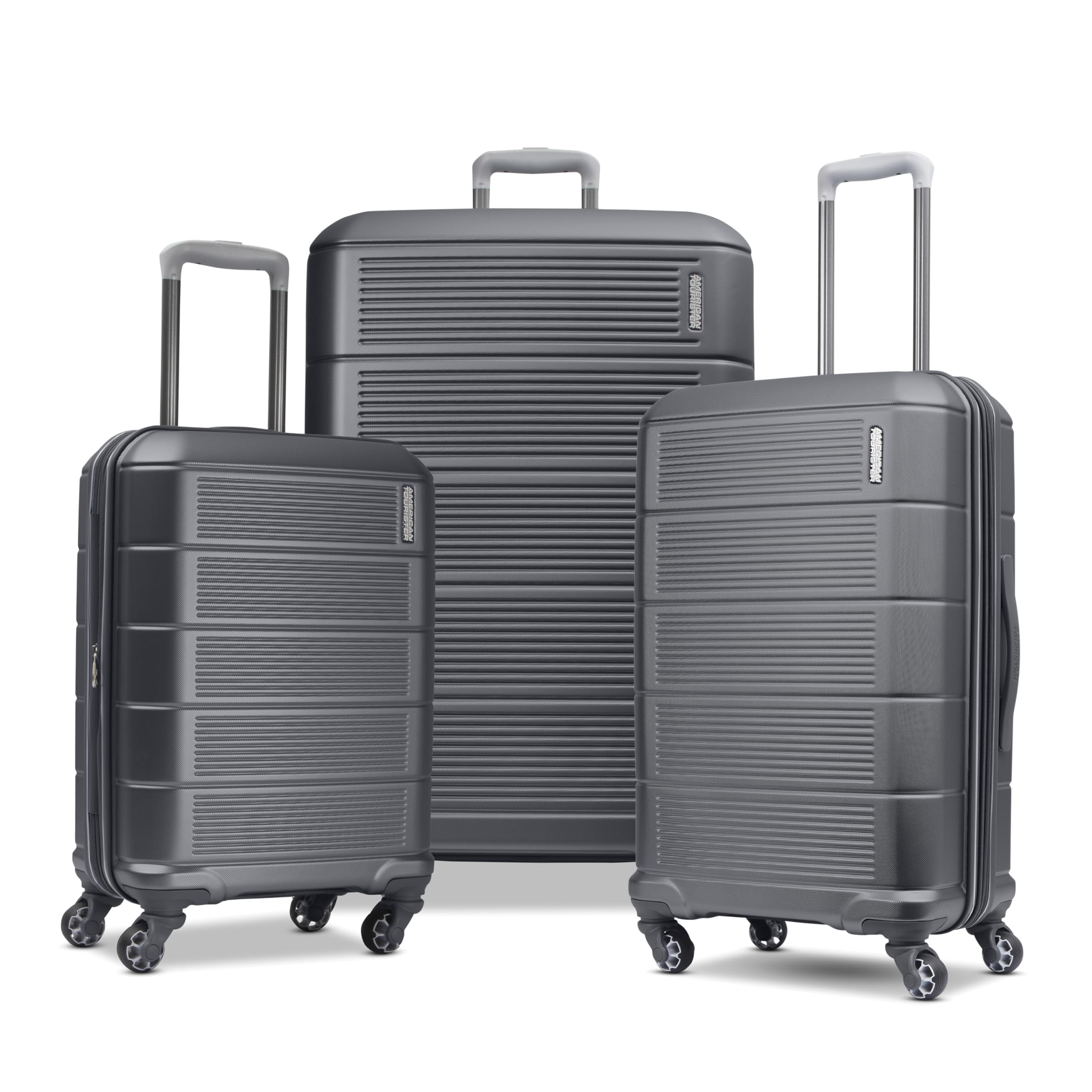 American Tourister Stratum 2.0 Expandable Hardside Luggage with Spinner Wheels, Charcoal, 3-Piece Set (20/24/28)