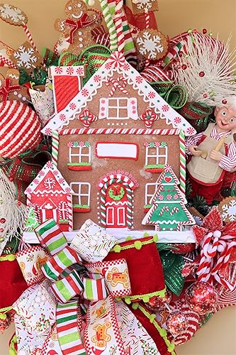 Amazon Com Gingerbread House Christmas Wreath Elf Door