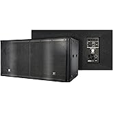 PRORECK SP-218X Active Powered PA DJ Subwoofer Cabinet Dual 18 inch 5000W P.M.P.O with Class-D Amplifier,3 DSP Presets-Monitor, 3" Voice Coil Bass Reinforcement, Black, for Wedding, Party, Concert
