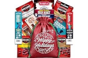 Christmas Beef Jerky Gift Basket - Delicious Christmas Gift Set With Beef Jerky Variety Pack, Designer's Christmas Basket For Family And Christmas Snacks - Family Christmas Gifts, Christmas Treats & Holiday Gift Baskets By Cheshire Gifts