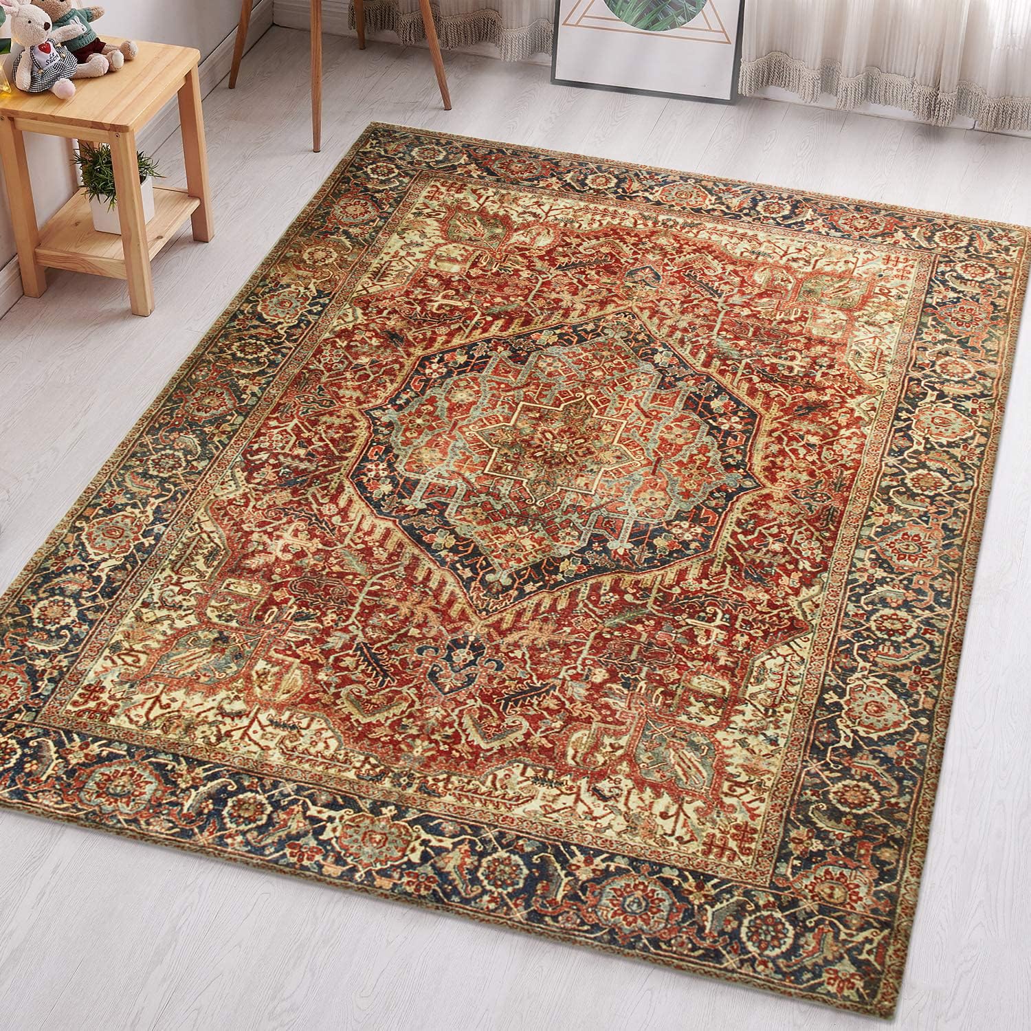 Aspire Homeware Rugs for Bedroom Living Room - Traditional Area Rugs 60x110 cm Majestic Cashmere Style Soft Short Pile Vintage Rug - Carpet for Dining Room Easy To Clean
