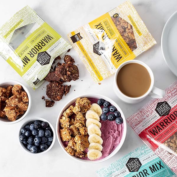 BEEFREE WARRIOR MIX GLUTEN FREE GRANOLA – SOFT CHUNKY GRANOLA BITES | PALEO GRANOLA, LOW CARB, GRAIN FREE, PRESERVATIVE FREE, OAT FREE | GRANOLA FOR YOGURT, LOW CALORIE SNACKS | HAGEN’S BERRY BOMB, ONE 9 OUNCE BAG