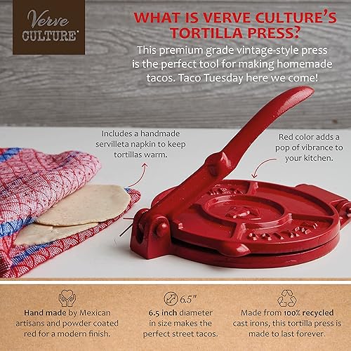 Cast Iron Tortilla Press by Verve CULTURE, Street Taco Press and