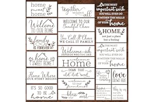 Keluna Welcome Home Stencils, 20 Pcs Large Sweet Home Plastic Template Letters for Wood Sign Porch Wall Decor