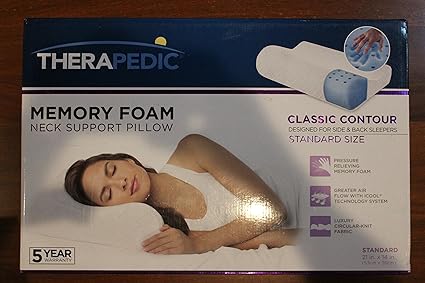 Amazon Com Therapedic Memory Foam Neck Support Pillow Classic